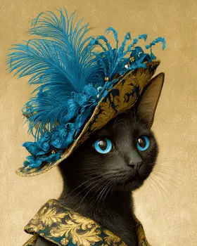 Miss Bella - Cats in Hats - Art Print - 8"x10" Artwork
