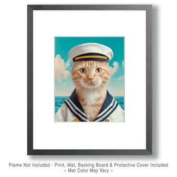 Meow Mate - Cats in Hats - Art Print - 8"x10" Artwork