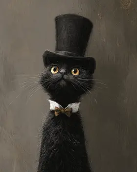 Thomas - Cats in Hats - Art Print - 8"x10" Artwork