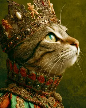 Princess Penelope - Cats in Hats - Art Print - 8"x10" Artwork