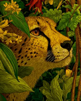 Hidden Cheetah Big Cats Art Print - 8"x10" Artwork