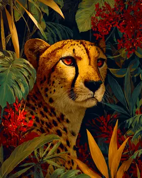 Cheetah in Jungle Big Cats Art Print - 8"x10" Artwork