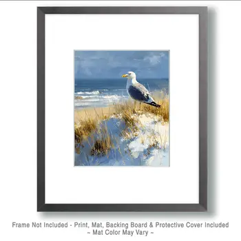 Lone Seagull - Wholesale Coastal Art Print - 8"x10" Artwork