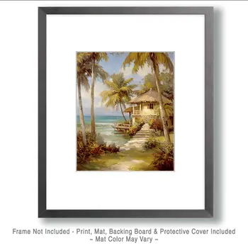 Tropical Coast Hideaway - Wholesale Coastal Art Print - 8"x10" Artwork