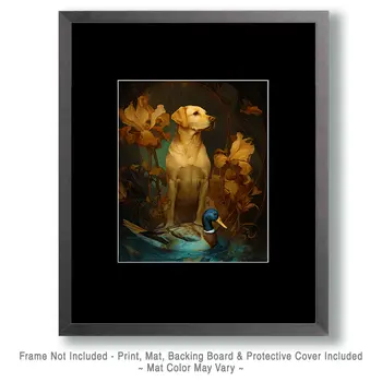 Golden Labrador Nouveau Pet Dog Art Print - 8"x10" Artwork