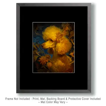 Standard Poodle Nouveau Pet Dog Art Print - 8"x10" Artwork