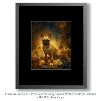 Fawn French Bulldog Nouveau Pet Dog Art Print - 8"x10" Artwork