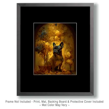French Bulldog Nouveau Pet Dog Art Print - 8"x10" Artwork