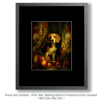 Beagle Nouveau Pet Dog Art Print - 8"x10" Artwork