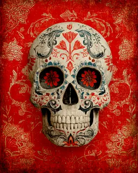 Caladera Skull Día de Muertos Art Print - 8"x10" Artwork