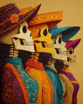 Cuatro Caballeros Día de Muertos Art Print - 8"x10" Artwork