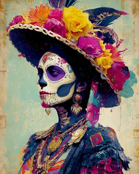 Senorita Mia Día de Muertos Art Print - 8"x10" Artwork
