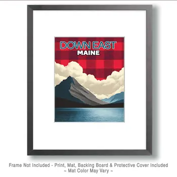 Down East Maine Buffalo Plaid Sky - Wholesale Maine Art Print - 8"x10" Artwork