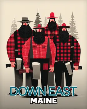 Down East Maine Lumberjacks - Wholesale Maine Art Print - 8"x10" Artwork
