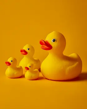 Rubber Ducky Family - Waterfowl Art Print - 8"x10" Artwork