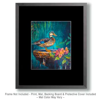 Bright Duck Still-Life - Waterfowl Art Print - 8"x10" Artwork