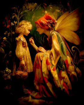 Fairy and Friend - Fairies Art Print - 8"x10" Artwork