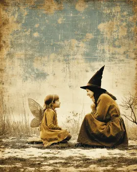 Fairy and Witch Converse - Fairies Art Print - 8"x10" Artwork