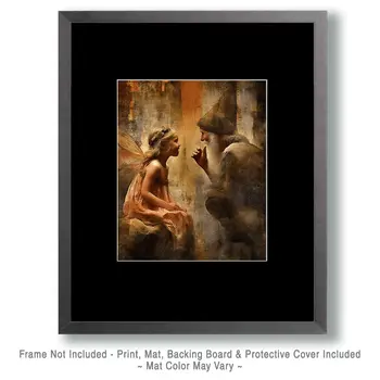 Wizard and Fairy Chat - Fairies Art Print - 8"x10" Artwork