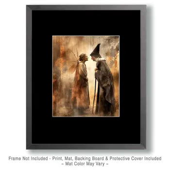 Fairy with Wise Witch - Fairies Art Print - 8"x10" Artwork