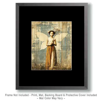 Vintage Fairy with Flower - Fairies Art Print - 8"x10" Artwork