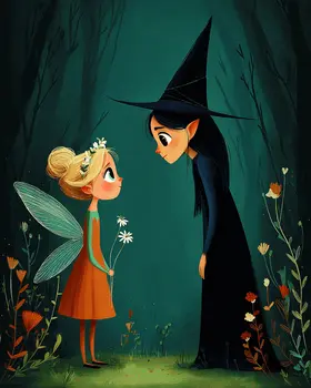 Fairy with Flowers for Witch - Fairies Art Print - 8"x10" Artwork