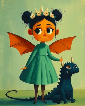 Fairy embarrassed After Dragon Ate a Pixie - Fairies Art Print - 8"x10" Artwork