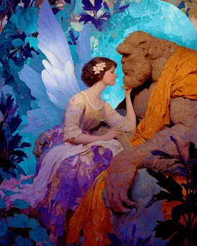 Fairy Consoles Bigfoot - Fairies Art Print - 8"x10" Artwork