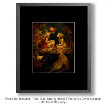 Fairy and Mermaid - Fairies Art Print - 8"x10" Artwork