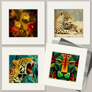 Tribal Jaguar Big Cats Art Print - 8"x10" Artwork