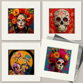 Skeletons in Love Día de Muertos Art Print - 8"x10" Artwork