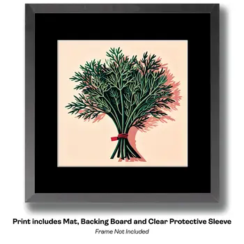 Rosemary Sprig 8”x8” Herbs and Spices, Culinary Art Print Collection