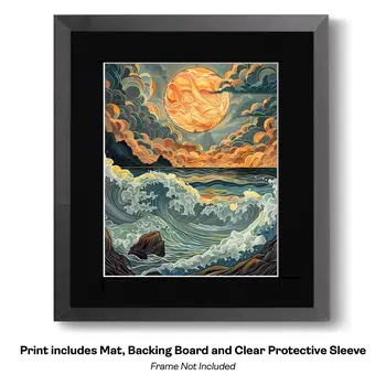 Art Nouveau Laguna Art Print - Art Nouveau Style 8"x10" Artwork