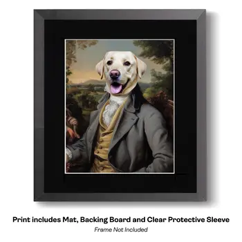 Miss Charlotte, the Cavelier King Charles Spaniel - Animals in Historic Clothing Art Print, 8"x10" Artwork