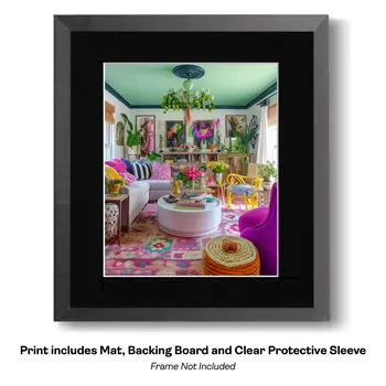 Maximalist Townhouse Living Room Art Print: Too Much is Never Enough