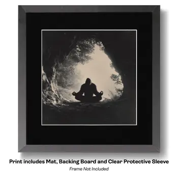 Bigfoot in Lotus Yoga Position Art Print - 8"x8" Artwork for 12"x12" Frame
