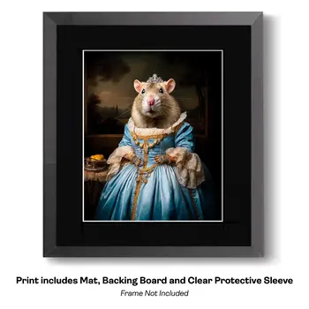 Miss Charlotte, the Cavelier King Charles Spaniel - Animals in Historic Clothing Art Print, 8"x10" Artwork