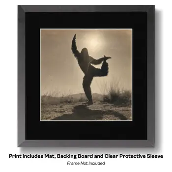 Bigfoot in Advanced Yoga Art Print - 8"x8" Artwork for 12"x12" Frame