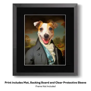 Miss Charlotte, the Cavelier King Charles Spaniel - Animals in Historic Clothing Art Print, 8"x10" Artwork