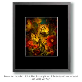 Jaguar Family Portrait Big Cats Art Print - 8"x10" Artwork