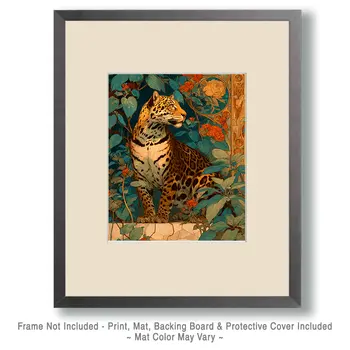 Classic Jaguar Pose Big Cats Art Print - 8"x10" Artwork