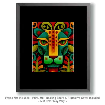 Tribal Jaguar Big Cats Art Print - 8"x10" Artwork