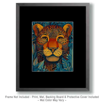 Stylized Jaguar Big Cats Art Print - 8"x10" Artwork