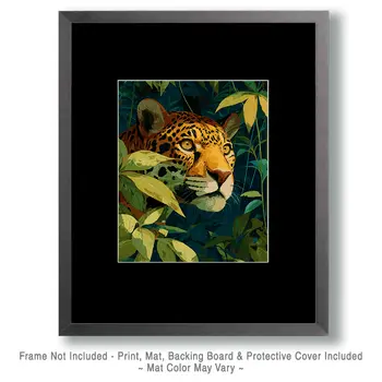 Jaguar In Bush Big Cats Art Print - 8"x10" Artwork