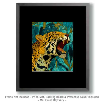 Roaring Jaguar Big Cats Art Print - 8"x10" Artwork