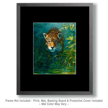 Jaguar on the Hunt Big Cats Art Print - 8"x10" Artwork