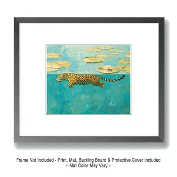 Jaguar Swimming Underwater Big Cats Art Print - 8"x10" Artwork