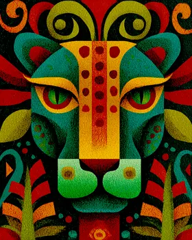Tribal Jaguar Big Cats Art Print - 8"x10" Artwork