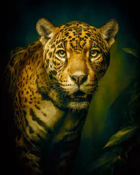 Jaguar Portrait Big Cats Art Print - 8"x10" Artwork