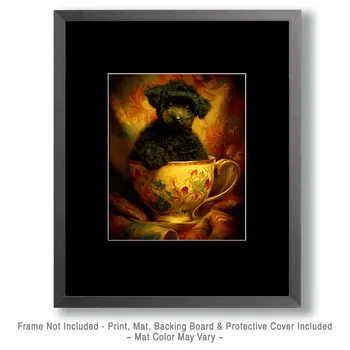 Poodle Puppy - Pup in a Cup - Art Print - 8"x10" Artwork
